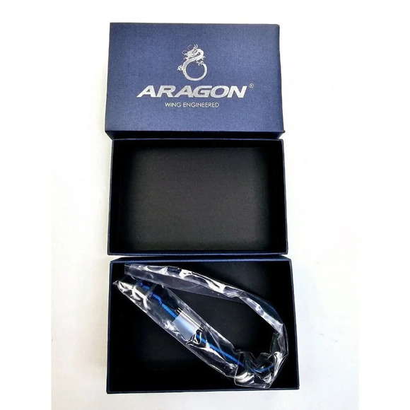 Aragon Wing Engineered Men's Black Blue Stripe Adjustable Nylon Watch Band NWB - Picture 5 of 6